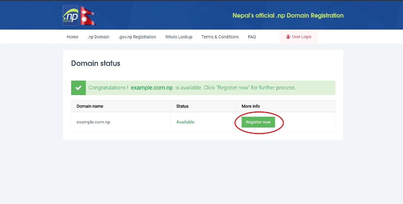 how to register .com.np in nepal