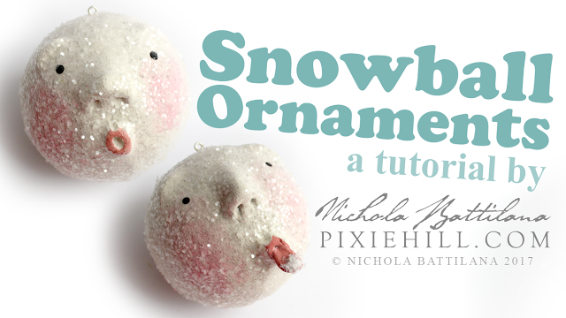 Cheeky Snowball Ornaments with Tutorial - Nichola Battilana