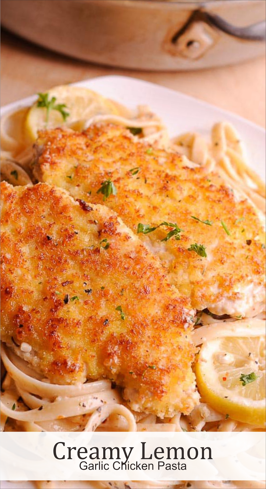 Creamy Lemon Garlic Chicken Pasta Latte Intero