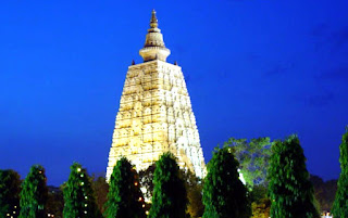 Mahabodhi Temple night View hd image