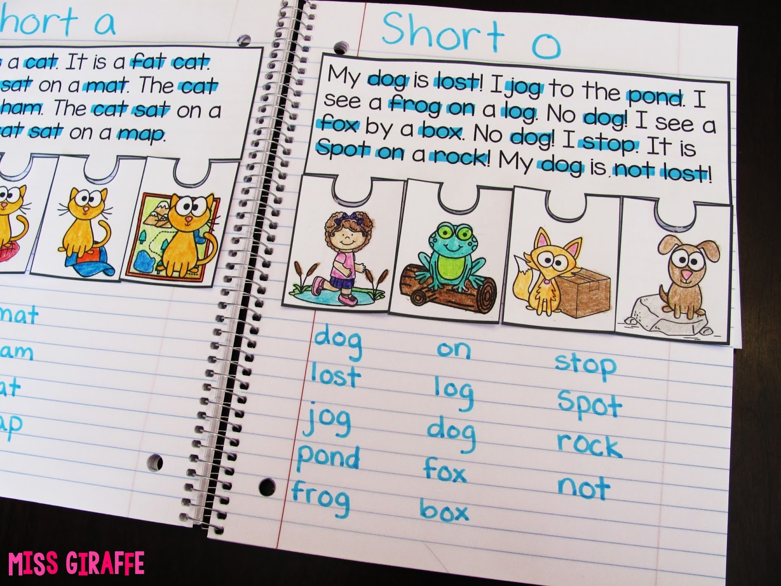 Miss Giraffe's Class Phonics Fluency Notebooks