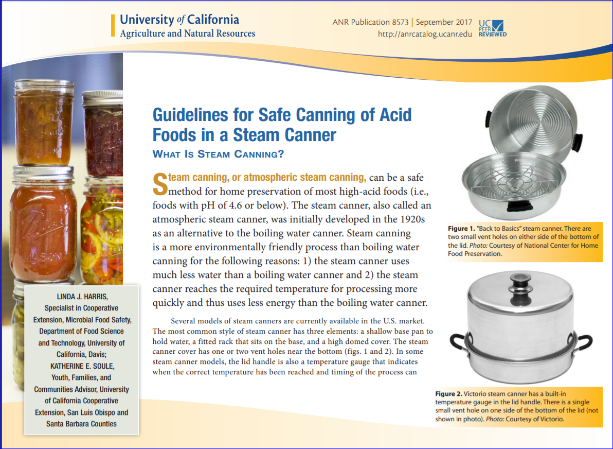 Safe Canning Recipes Steam Canning & Manual