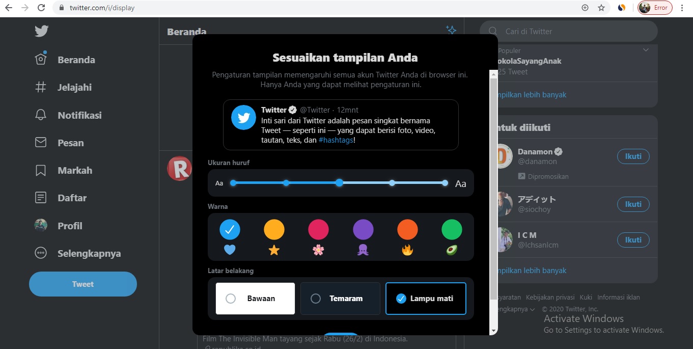 √ Cara Membuat Twitter Dark Mode Di HP Dan PC