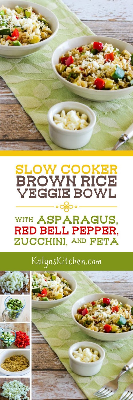 Slow Cooker Brown Rice Veggie Bowl with Asparagus, Red Bell Pepper ...