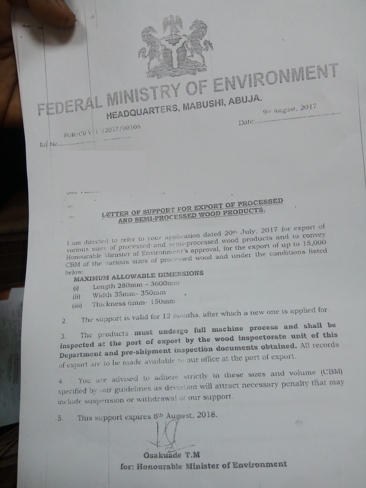 Wood Export The Federal Government Finally Has Defined The Term