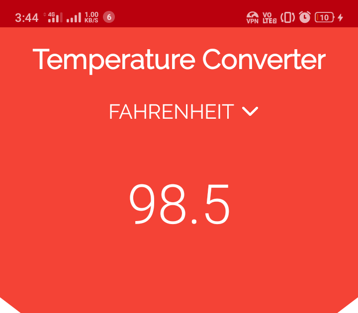 Temperature Converter App Android Kotlin App