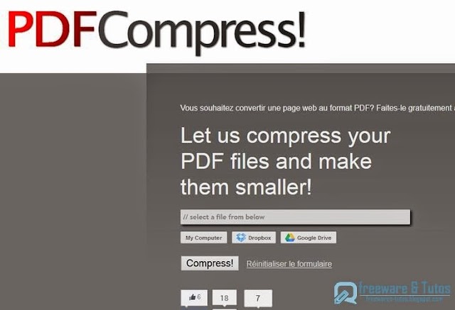 PDFCompress! : un service en ligne pour compresser les fichiers PDF