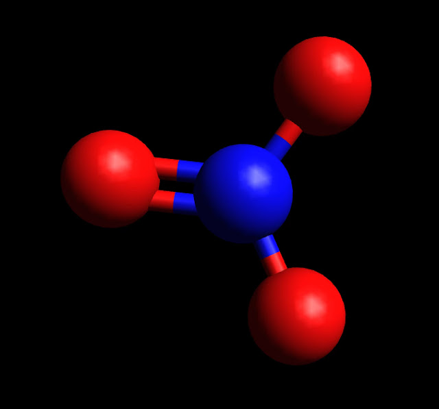 NO3 Ball and Stick Diagram