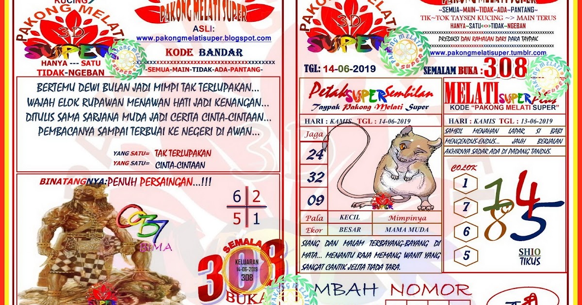 Info Prediksi Togel Keluaran Pakong 14 Juni 2019