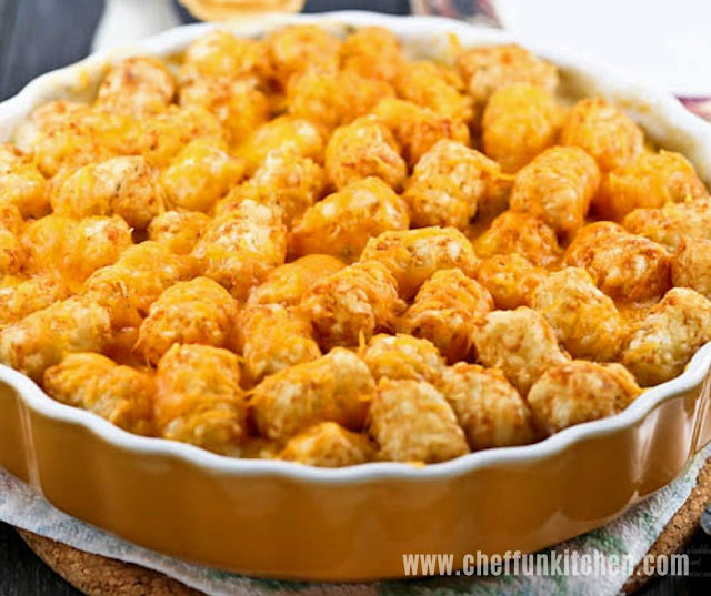 Cheesy Meatball Tater Tot Casserole