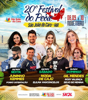 Prefeitura de São do Caru divulga programação do 20º Festival do Peixe