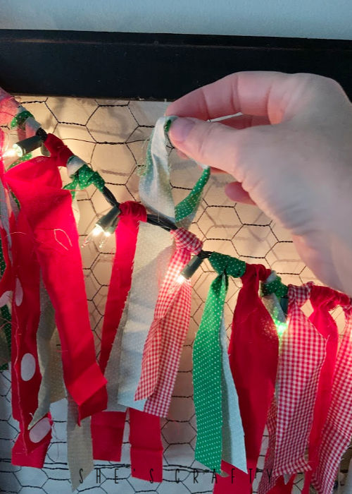 Christmas Garland with fabric and lights  - how to make
