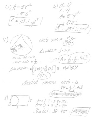 Math Classes Spring 2012: Geometry Homework 11.3 and 11.4 worksheets