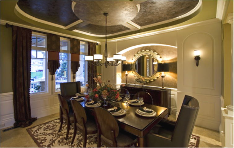 fancy dining room ceiling