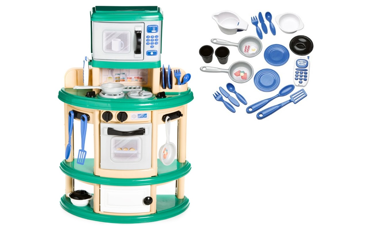 19 Piece American Plastic Toys My Very Own Homestyle Play Kitchen With Grill%252C Oven%252C Microwave And Accessories.bmp