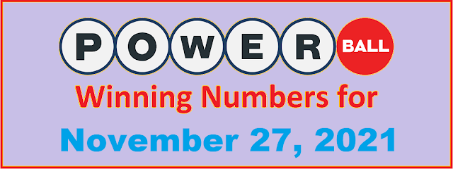 PowerBall Winning Numbers for Saturday, November 27, 2021