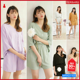 MRAG1103 SET WANITA AISH SET DAILY HOMEWEAR SETELAN CELANA PASTEL COLOUR SAGE GREEN BARU 2021