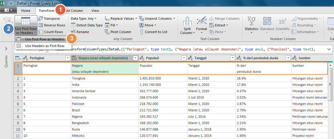 Power query месяц