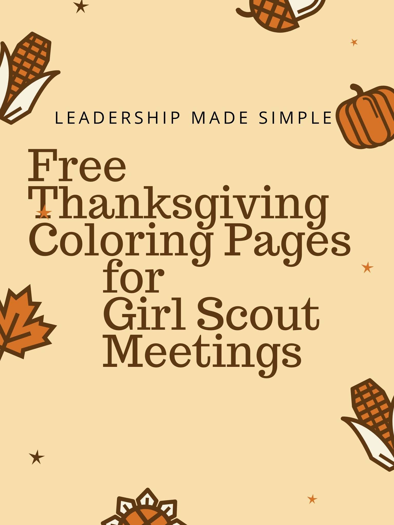Daisy Troop Activities: Free Thanksgiving Coloring Pages to Keep Your Troop Busy