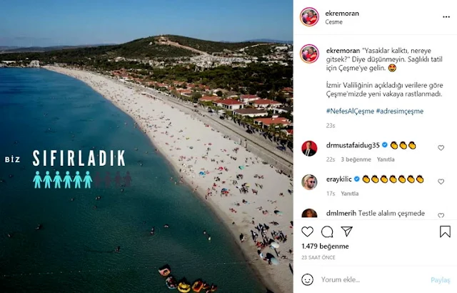Çeşme Belediye Başkanı Ekrem Oran, dün sosyal medyada paylaştığı bir gönderiyle ‘tatil planı yapsam mı yapmasam mı’ ikileminde kalan vatandaşların içine su serpti.
