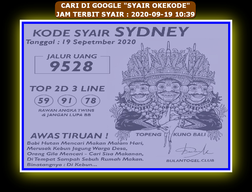 1 New Message) Kode Syair Sydney 19 September 2020 - Forum Syair Togel  Hongkong Singapura Sydney