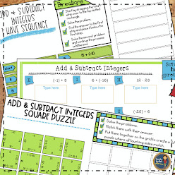 Add and Subtract Integers Math Activities