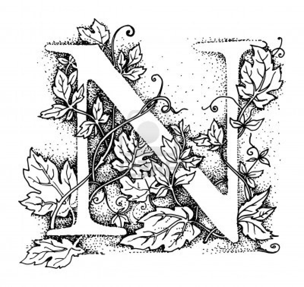 calligraphy letters coloring book pages free - photo #1