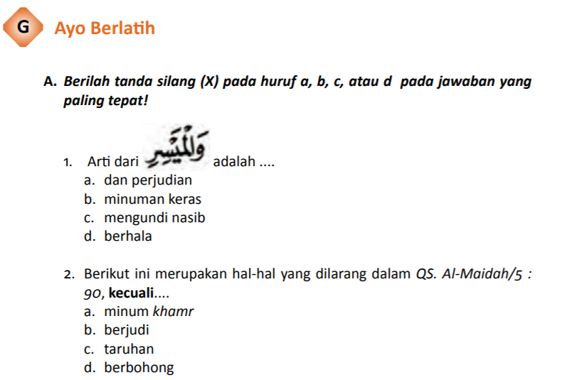 √ Jawaban Ayo Berlatih Bab 11 PAI Kelas 8 Halaman 214 (PG