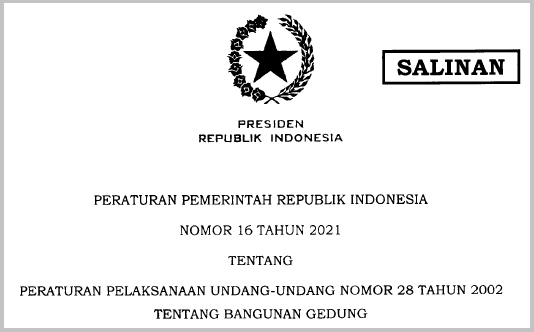 Peraturan Pemerintah (PP) Nomor 16 Tahun 2021 Tentang Peraturan