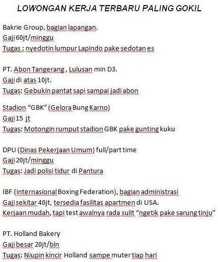 Kumpulan Iklan Lowongan Pekerjaan Lucu Bikin Ngakak - Blog LokerPLK