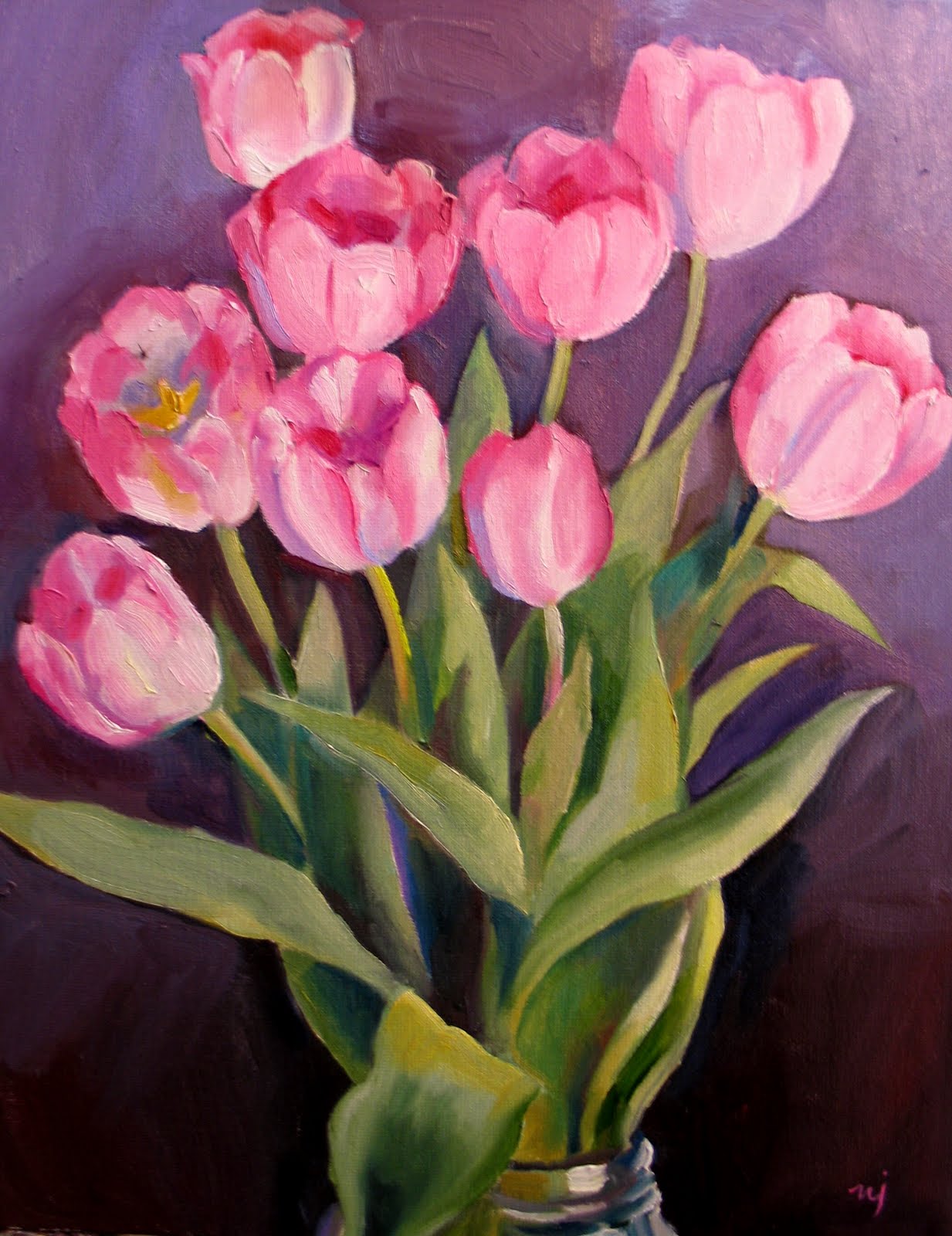 Nel's Everyday Painting: Spring Bunch, Tulips - SOLD
