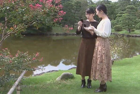 Princess Mako and Princess Kako at Akasaka Imperial Palace. Wedding of Princess Mako and her fiance Kei Komuro. Crown Princess Kiko