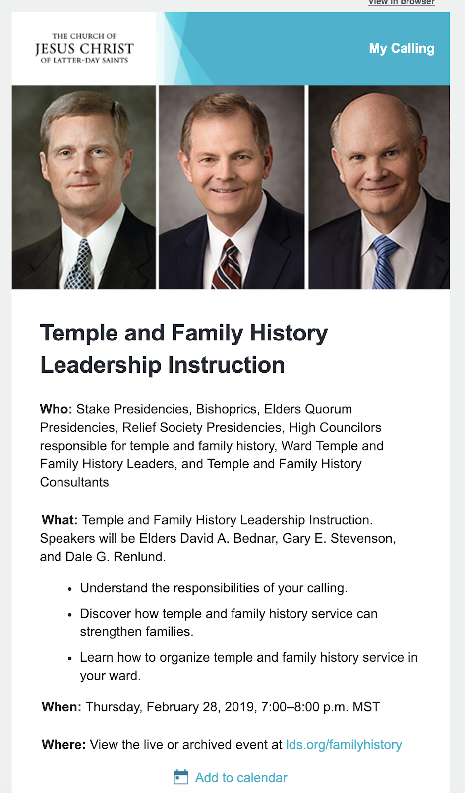 Rejoice, and be exceeding glad... Temple and Family History Leadership