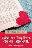 Valentine's Day fabric corner heart bookmark