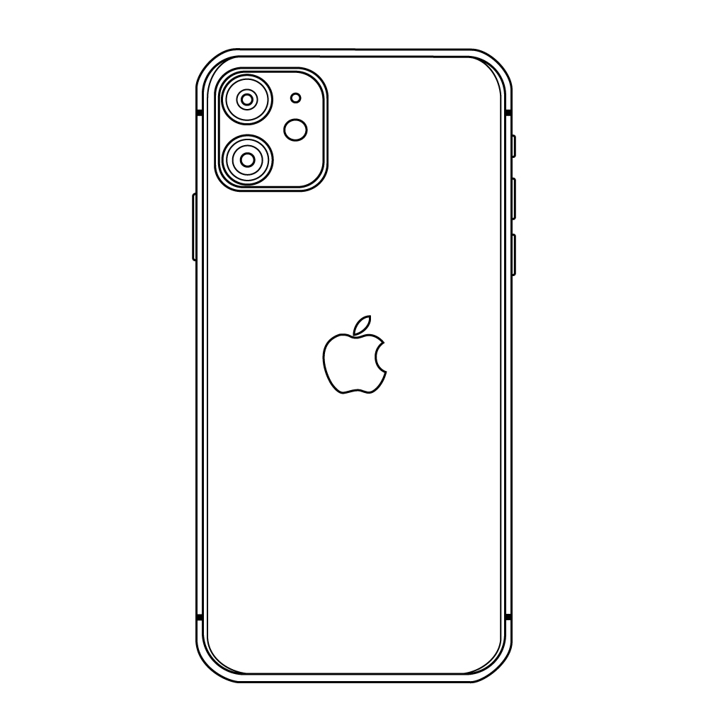 Iphone 11 Back Line Art Mock up | The Line Art Collection