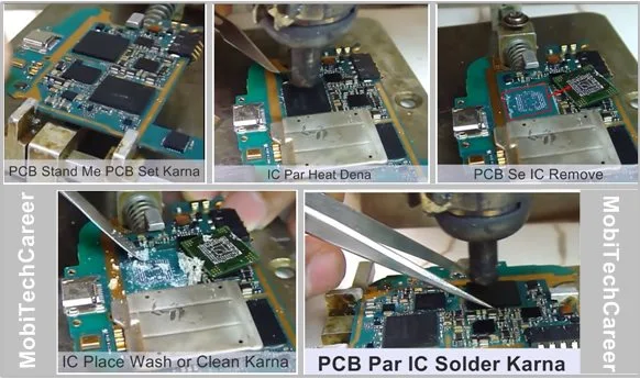 How to  remove,solder,reball cpu ic on pcb of a mobile phone in mobile repairing