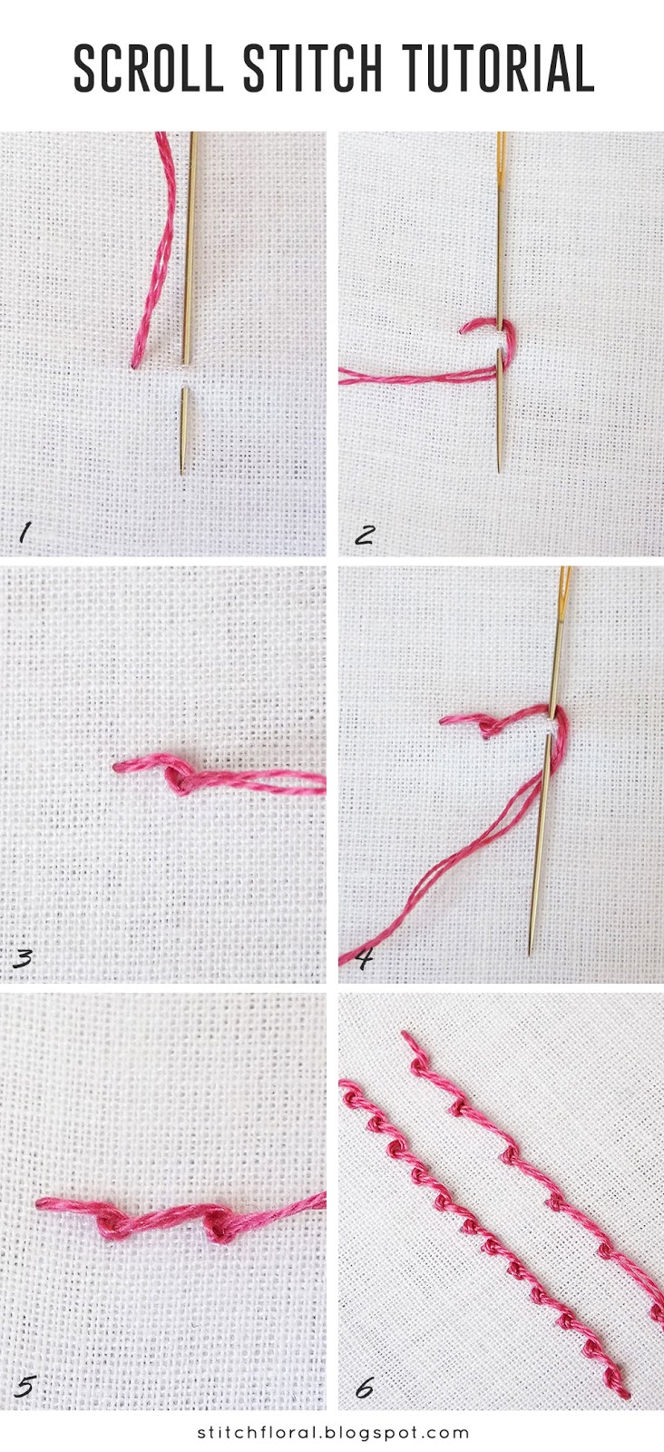 Scroll stitch tutorial Stitch Floral