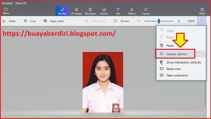 Cara Mengubah Foto 2x3 4x6 3x4 Di Paint 3d Windows 10
