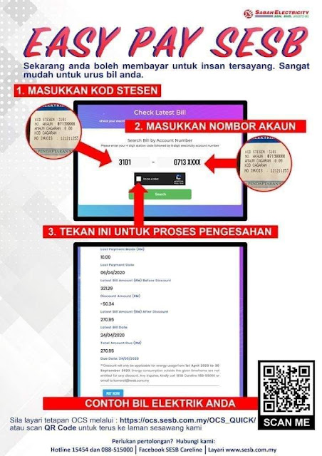 Bil elektrik cek Daftar Akaun