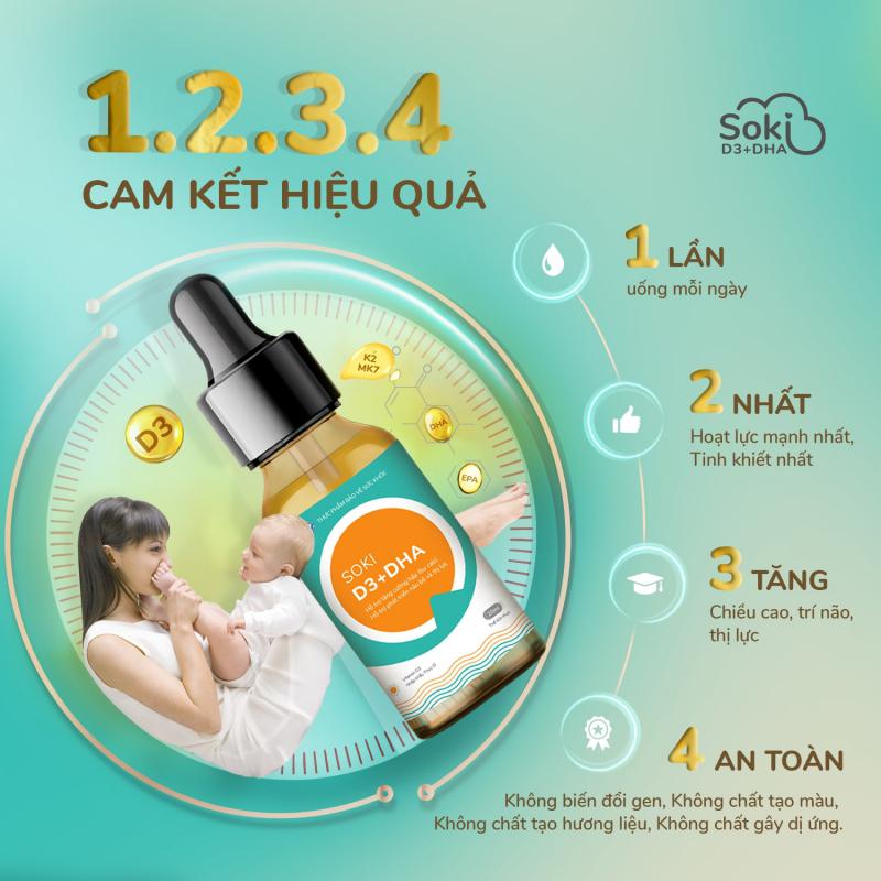 Soki D3+DHA - Tăng Chiều Cao Và Trí Thông Minh Cho Trẻ