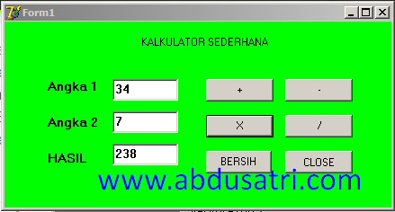 kalkulator sederhana pada bahasa Delphi