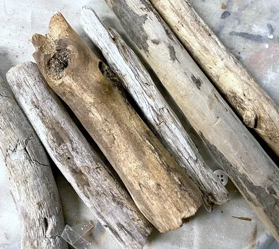 Pile of driftwood for stems