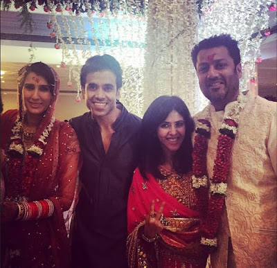 ekta-kapoor-tushar-with-abhishekh-Pragya-wedding