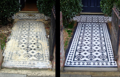 Victorian mosaic path restoration box ans star pattern