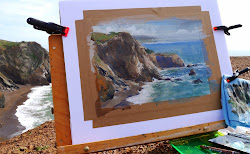 gouache watercolor painting paper stretched toned gummed traditionally cliffs pacific gray