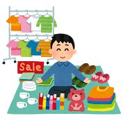 フリーマーケットのイラスト(男性)