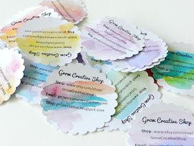 Watercolor Flower Shaped Business Cards: Grow Creative