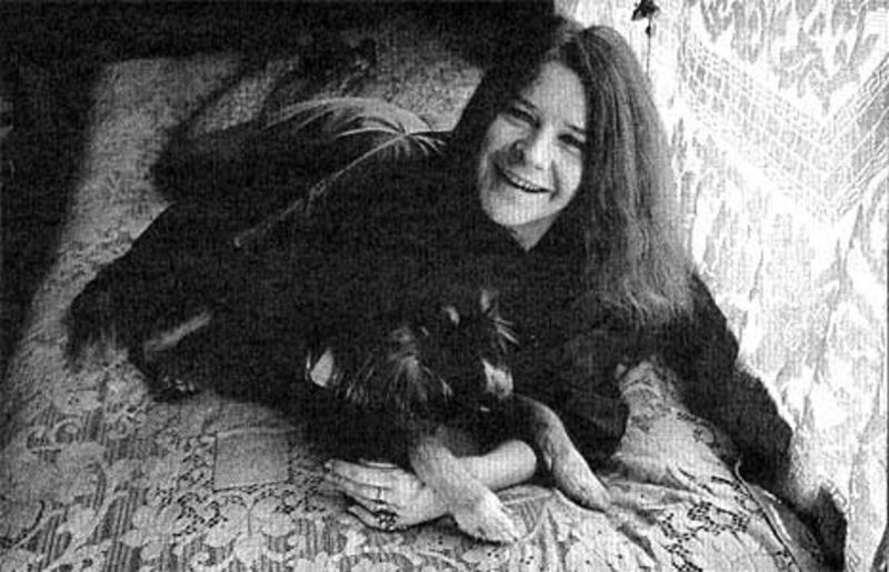 Adorable Photos of Janis Joplin With Her Beloved Dog Vintage