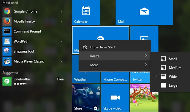 custom start menu windows 10