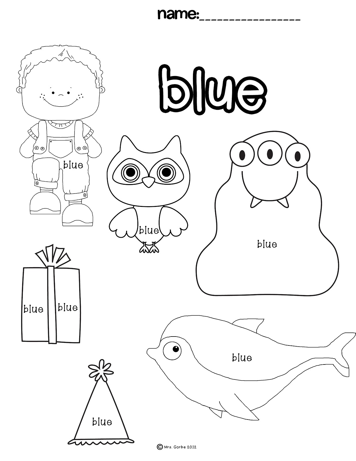 Blue Worksheet For Kindergarten Blue Worksheet For Kindergarten